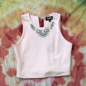 Sparkly Crop Top light pink size L